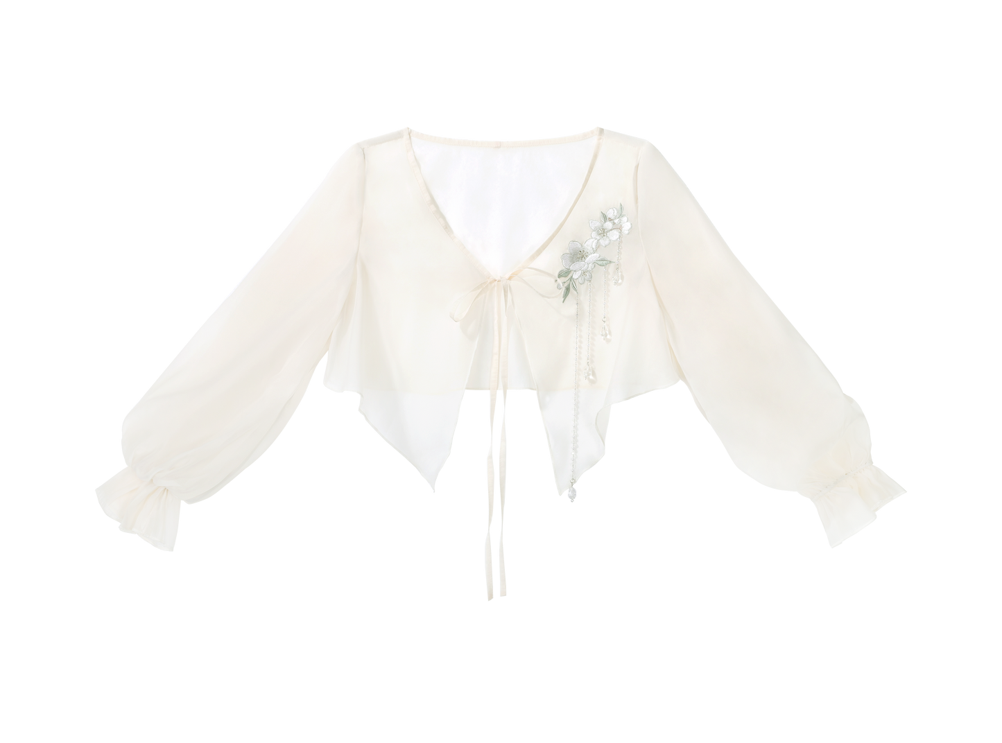 Chinese-style Gradient Retro Dress + Sheer Cardigan