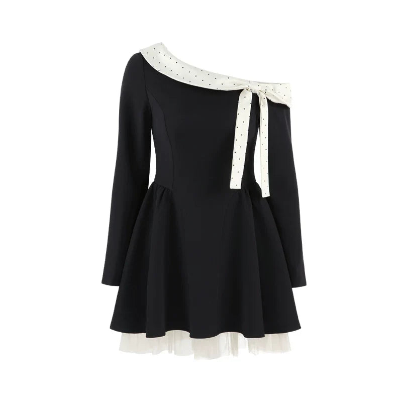 French Sweet Off Shoulder Dress