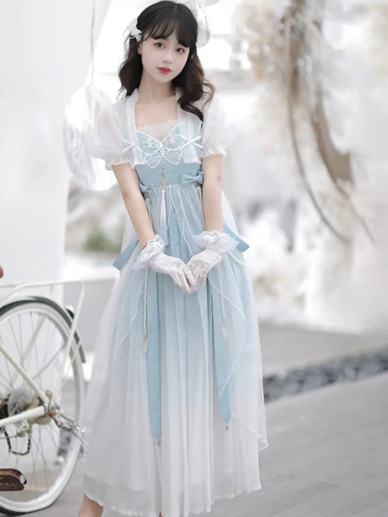 Fantasy Butterfly Lolita Chinese-style Gradient Dress Set