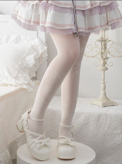 Lolita Sweet Mid-heel Round Toe Ribbon Shoes