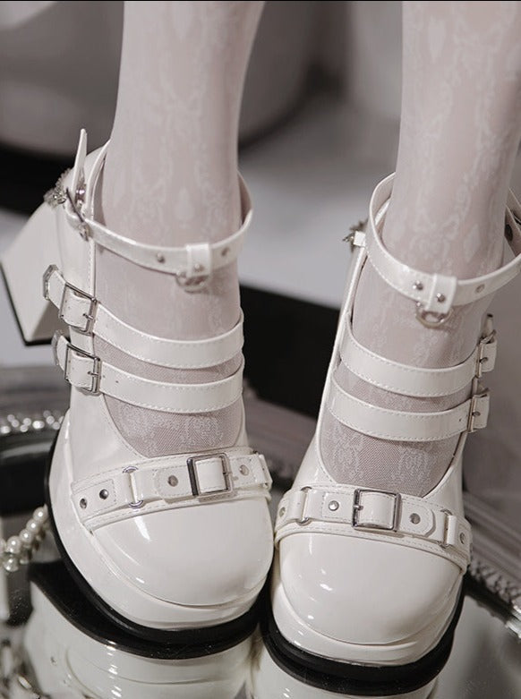 Jane Lolita Shoes Round Toe Gothic High Heels