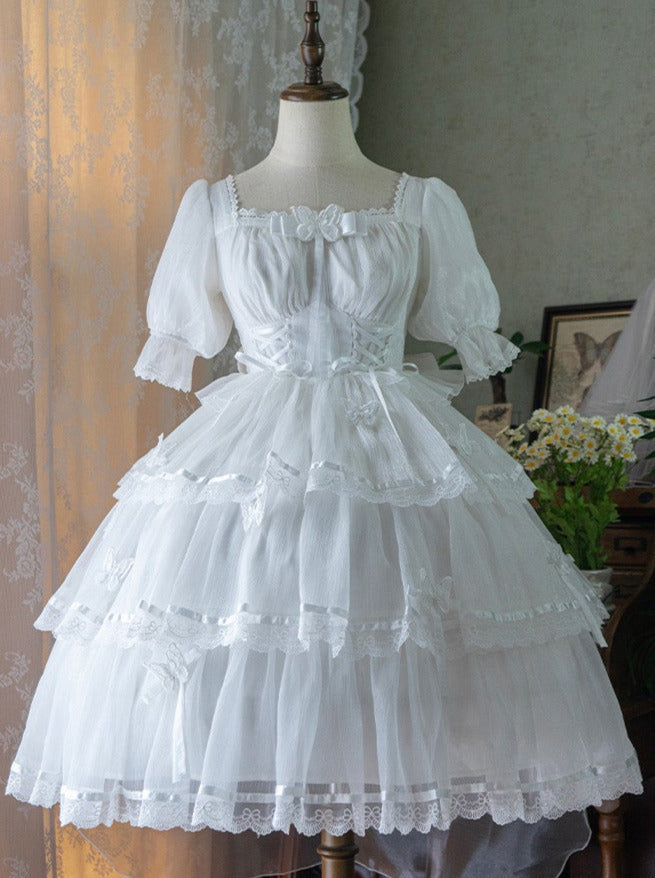 Light Flower Wedding Lolita Dress + Halterneck Suspender Dress