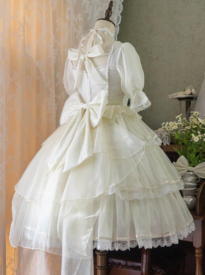 Light Flower Wedding Lolita Dress + Halterneck Suspender Dress