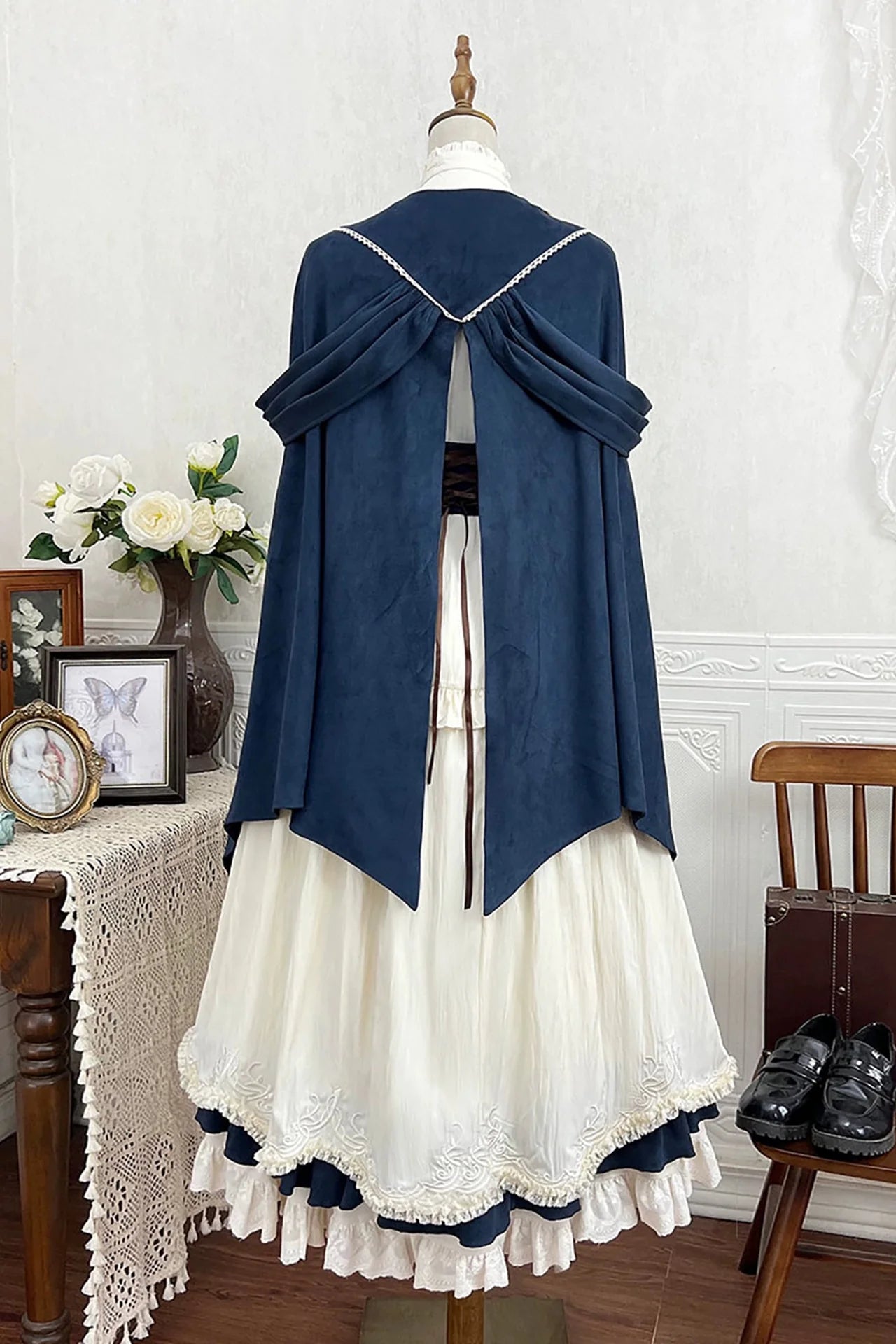 Girl Mid-century Shirt + Skirt + Belt + Cape