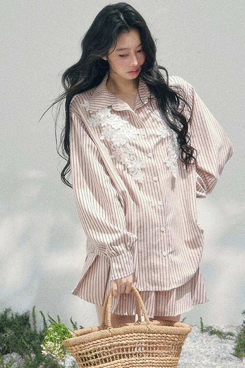 French Stripe Shirt + Skirt