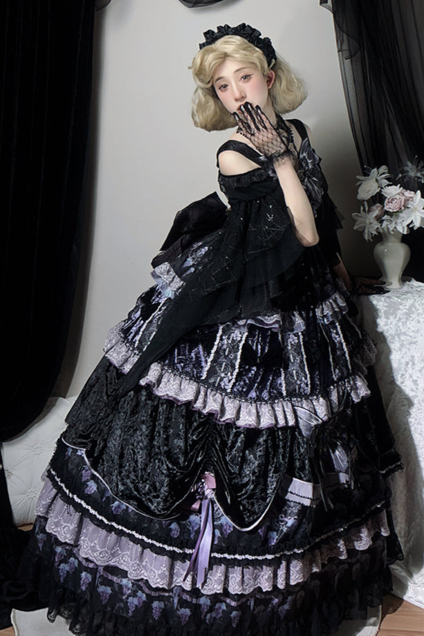 Dusk Manor Grape Lolita Dress + Hat + Accessories