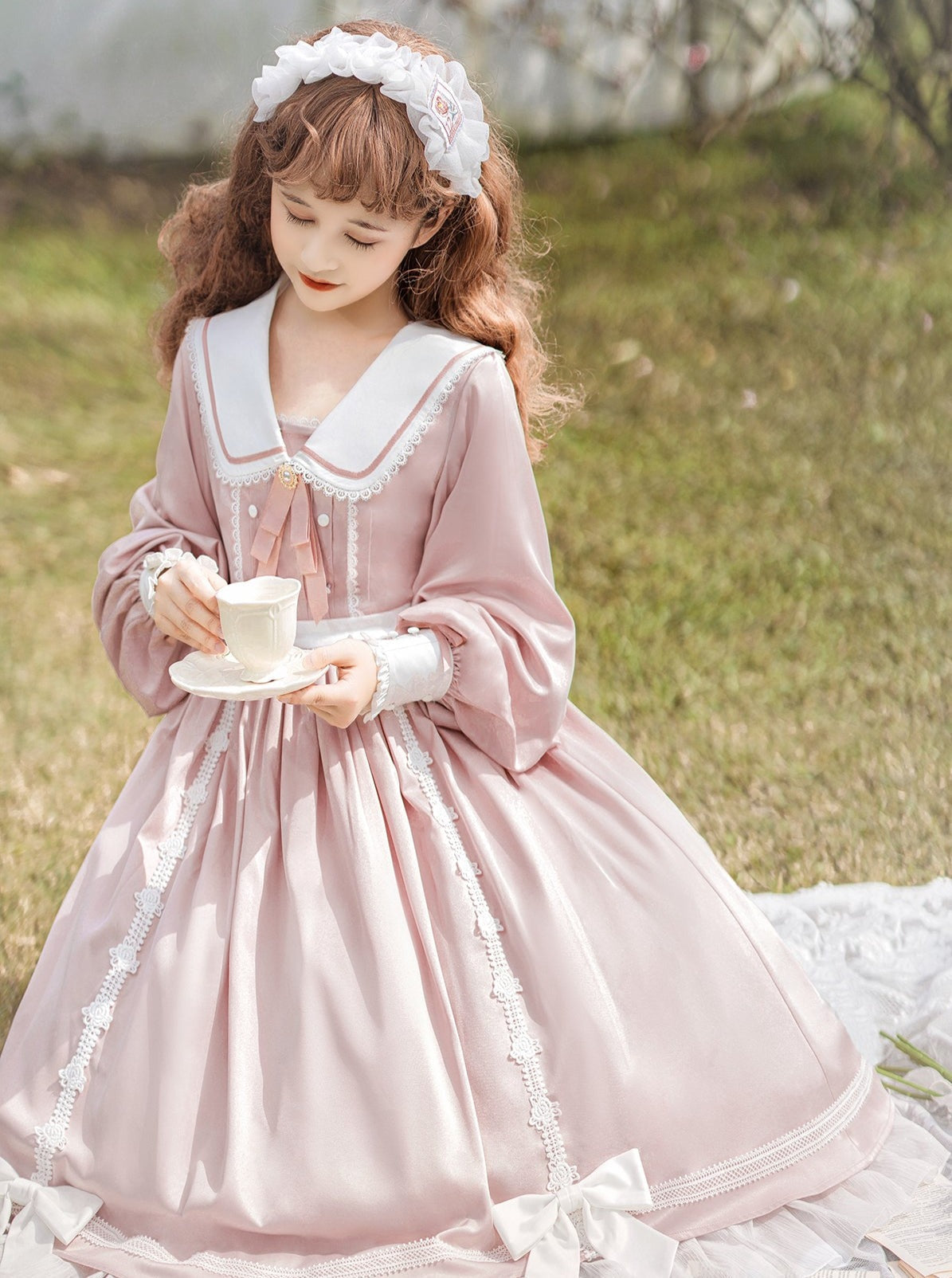 Rabbit Ears Sailor Pearl Bow French Doll Dress
