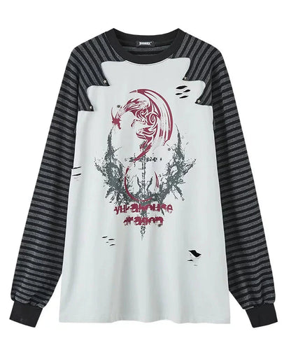 Two Tone Raglan Loose Top