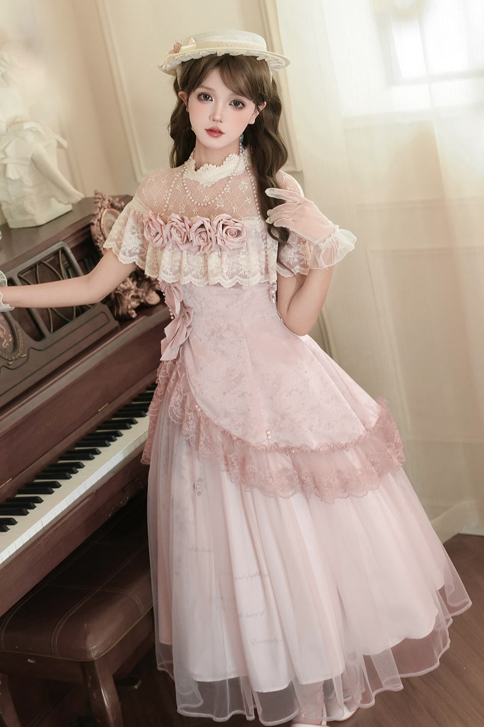 Sweet Pink Rose Lolita Set