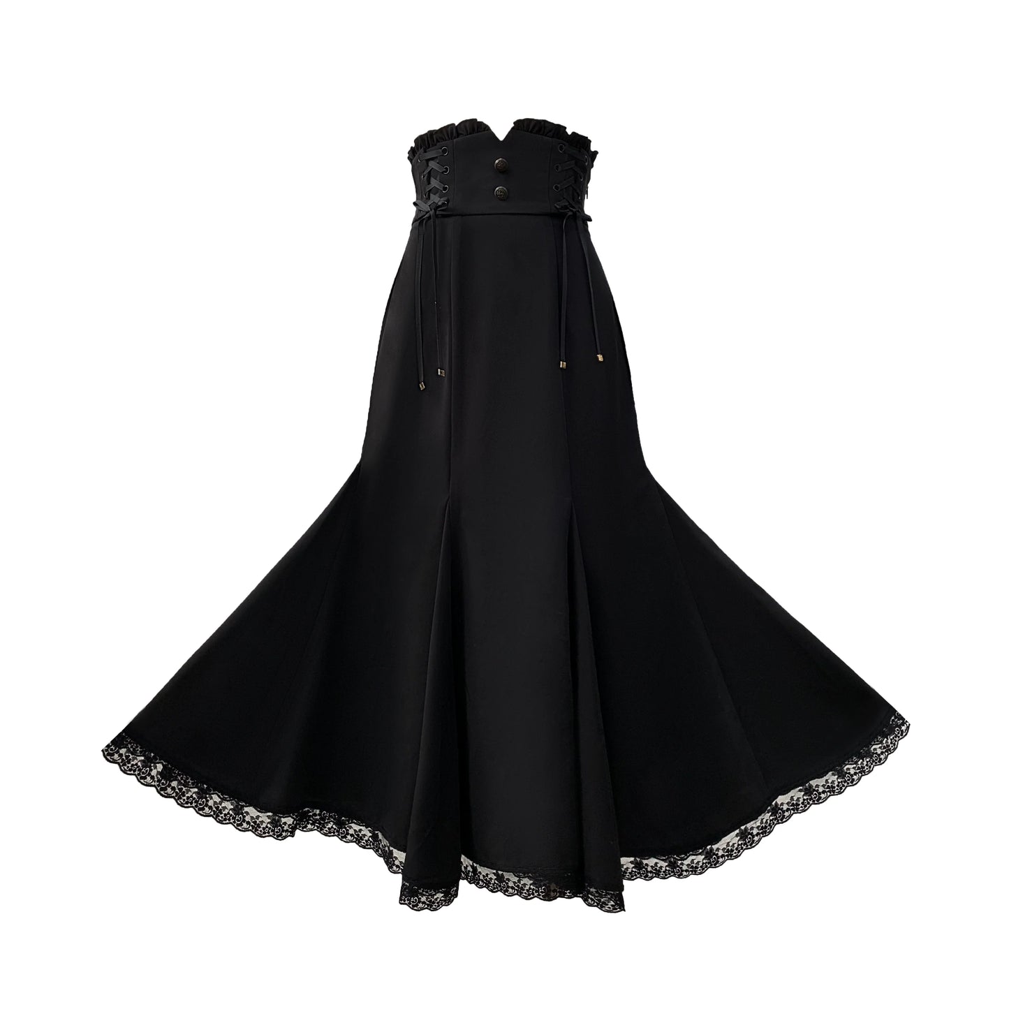 Ribbon Off-the-shoulder Shirt + Mermaid Skirt