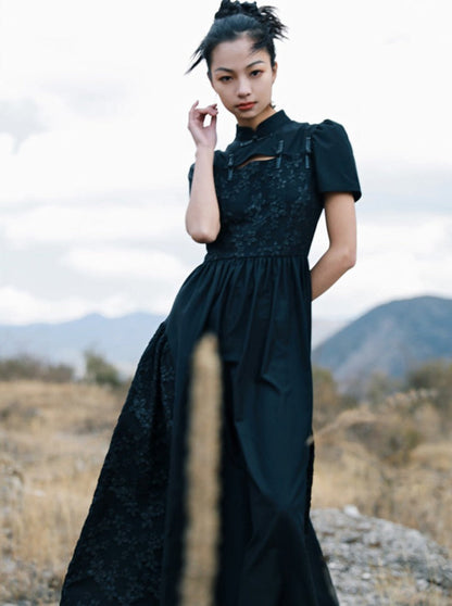 Retro Jacquard Volume Chinese-style Dress