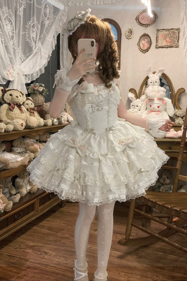 Tricolor Dark Gothic Ribbon Dress + Accessories
