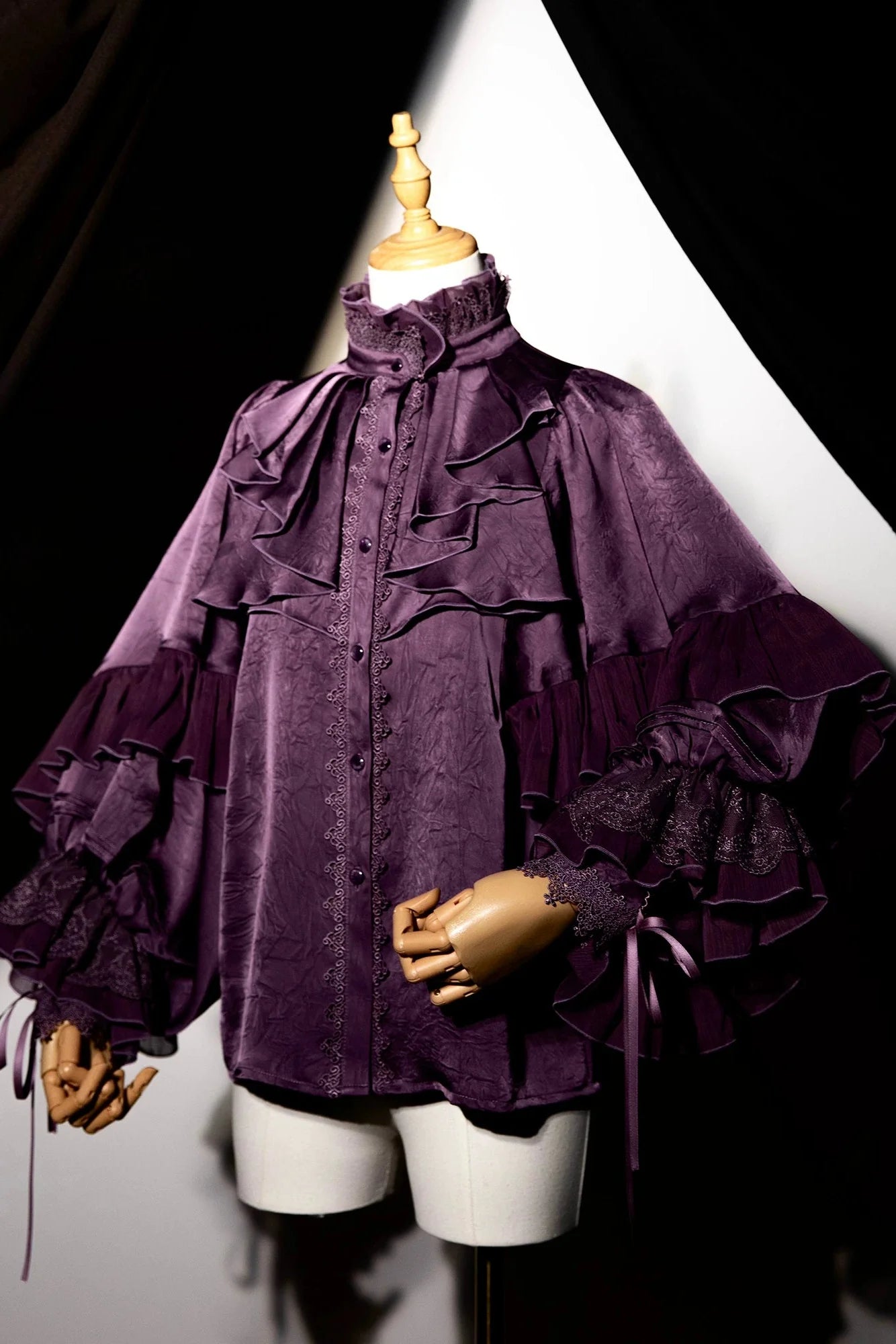 Moon Night Batwing Blouse + Brooch