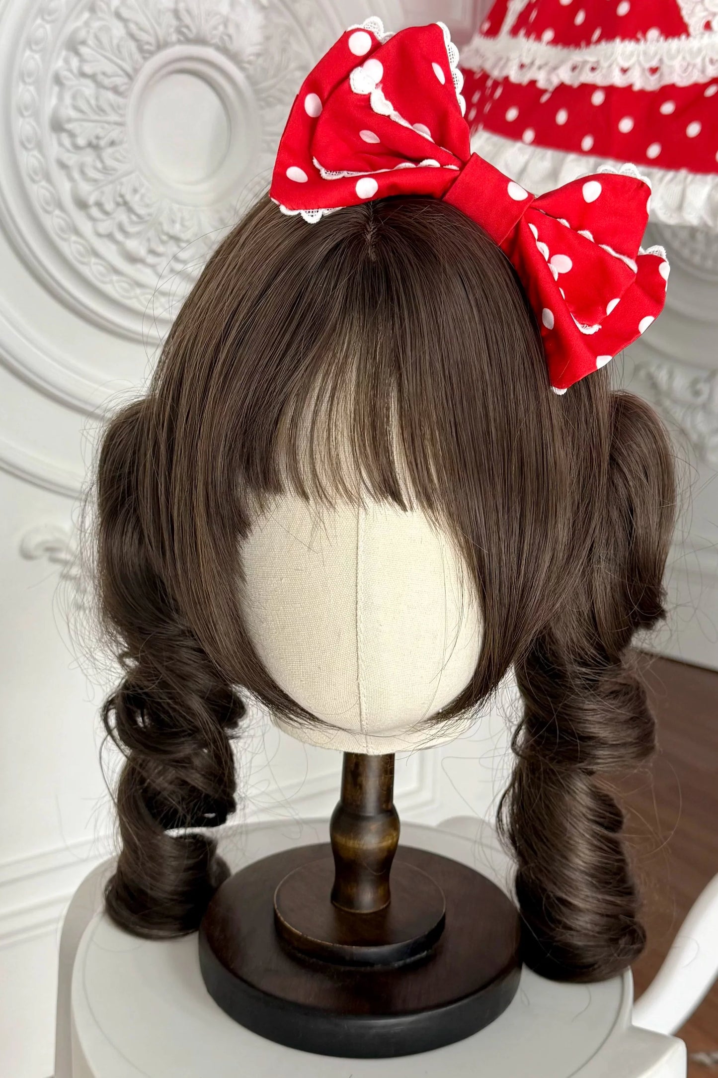 [pre-order] Retro Doll-like Lolita Dress + Hair Band + Clip + Bonnet + Hat
