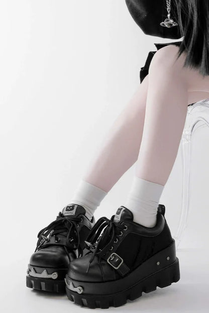 Y2k Subculture Rivet Platform Sneakers