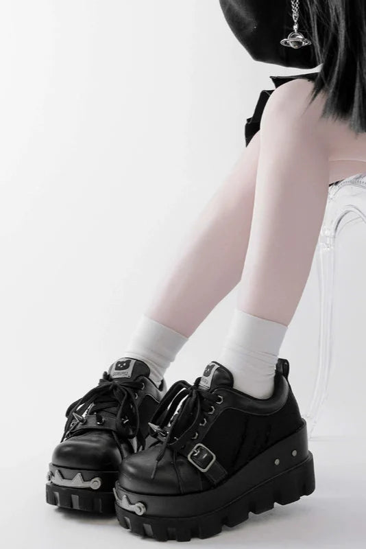 Y2k Subculture Rivet Platform Sneakers