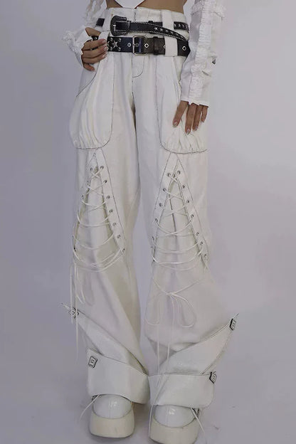 Double Waistband High Street Pants + Belt