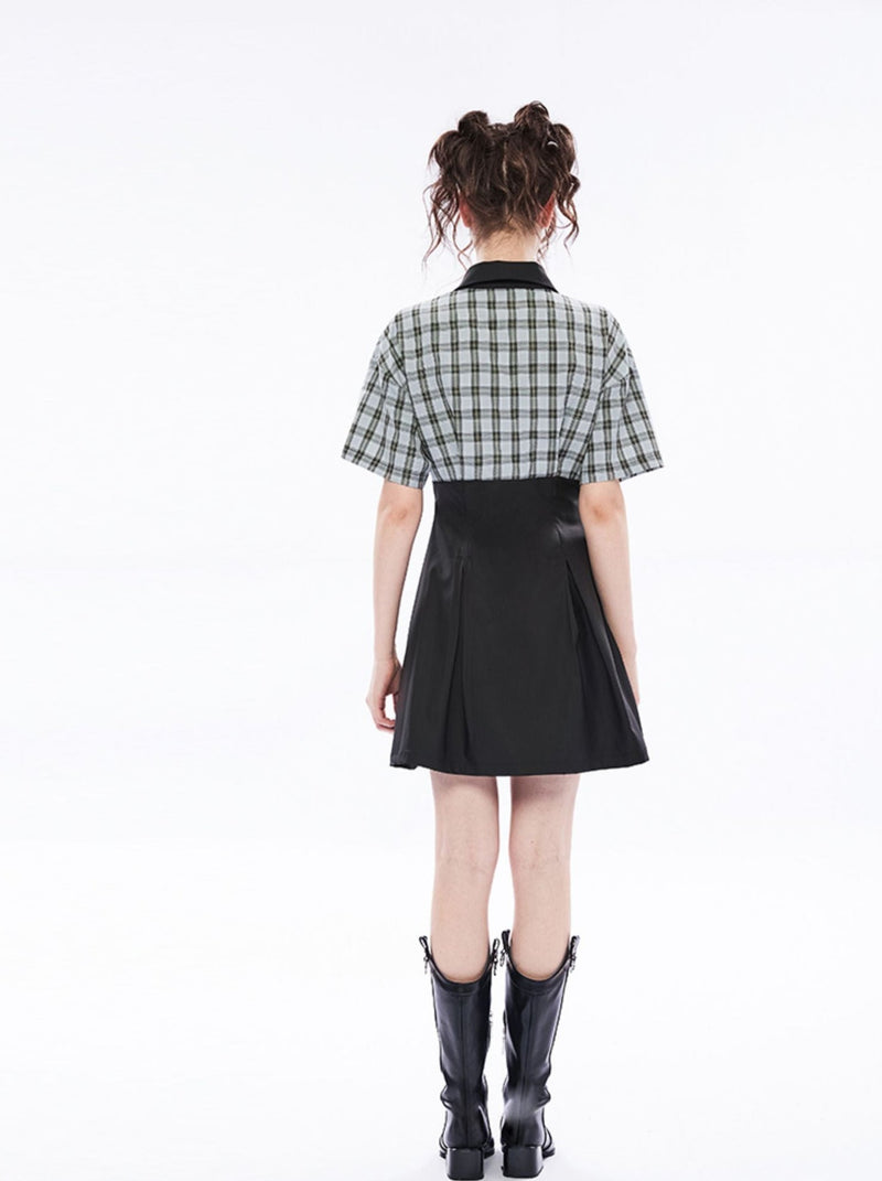 Plaid Skipper Collar Dress