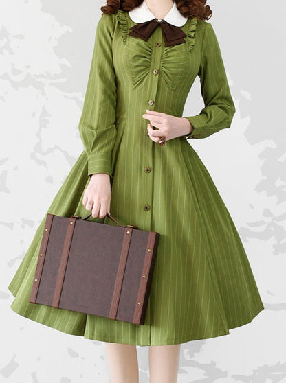 College Classical Retro Stripe Dress