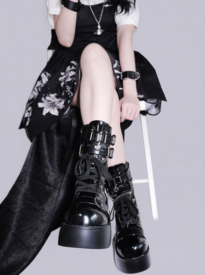 Subculture Night Short Boots Round Toe Muffin Boots