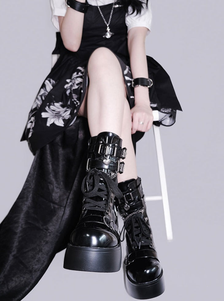 Subculture Night Short Boots Round Toe Muffin Boots