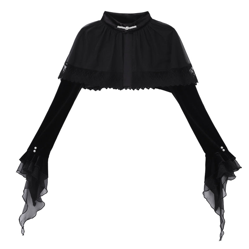[pre-order] Dark Forest Lolita Fishtail Dress + Long Sleeve Short Cape