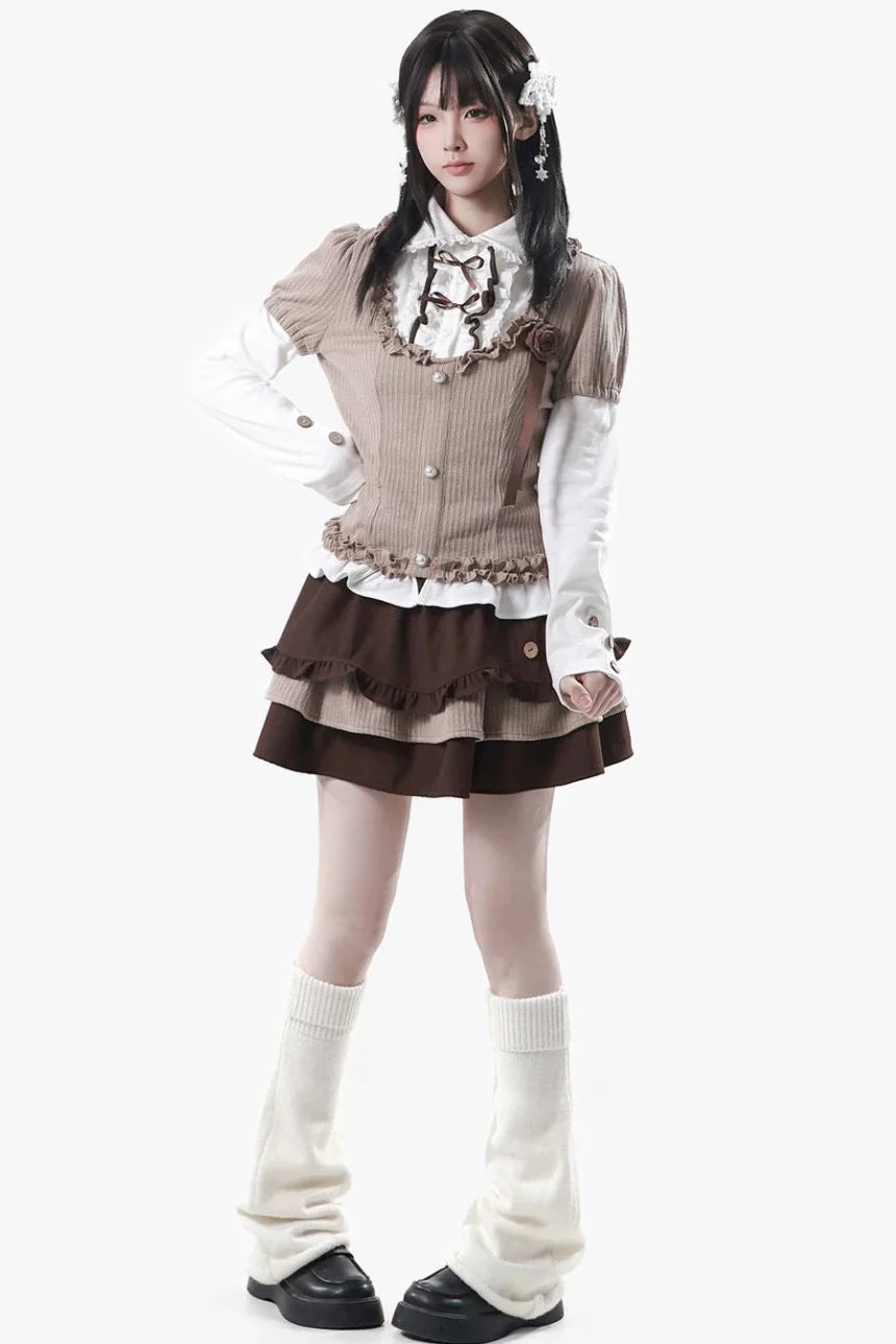 College Lace Top + Tiered Skirt