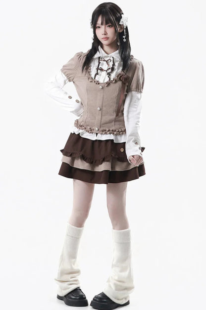 College Lace Top + Tiered Skirt