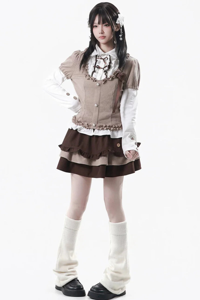College Lace Top + Tiered Skirt