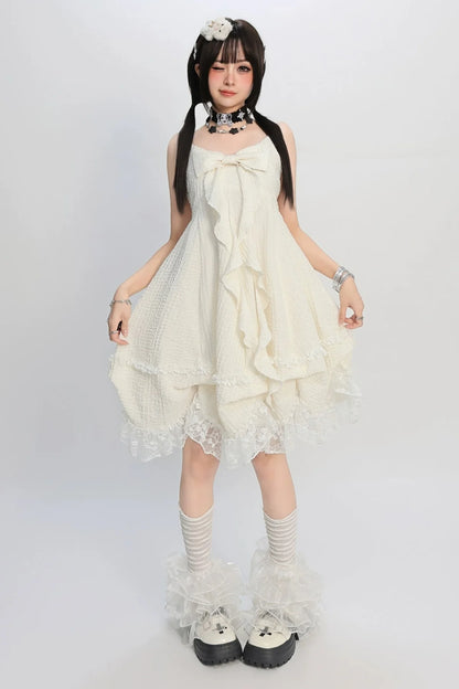 Girly Asian Big Bow Slip Dress
