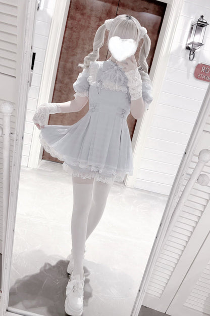 [pre-order] Angel Gray Blue Plaid Dress
