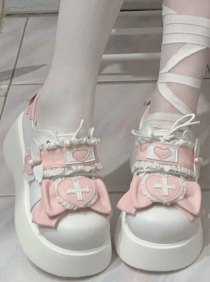 [angel Style] Love Medical Band-aid Platform Shoes