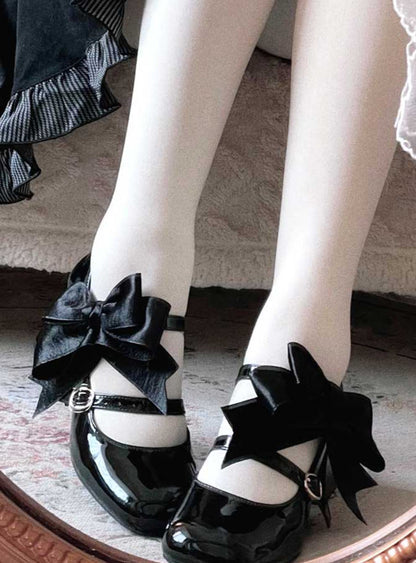 Ribbon Open Heart High Heel Lolita Shoes [jewel Ribbon/normal Ribbon]
