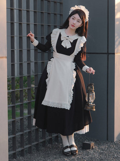 Pleated Lace Maid Dress