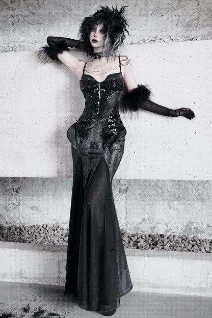 [pre-order] Snake Eyeshadow Dark Mode Dress + Mesh Gloves