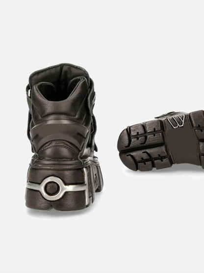 Punk Style Leather Metal Power Sole Sneakers