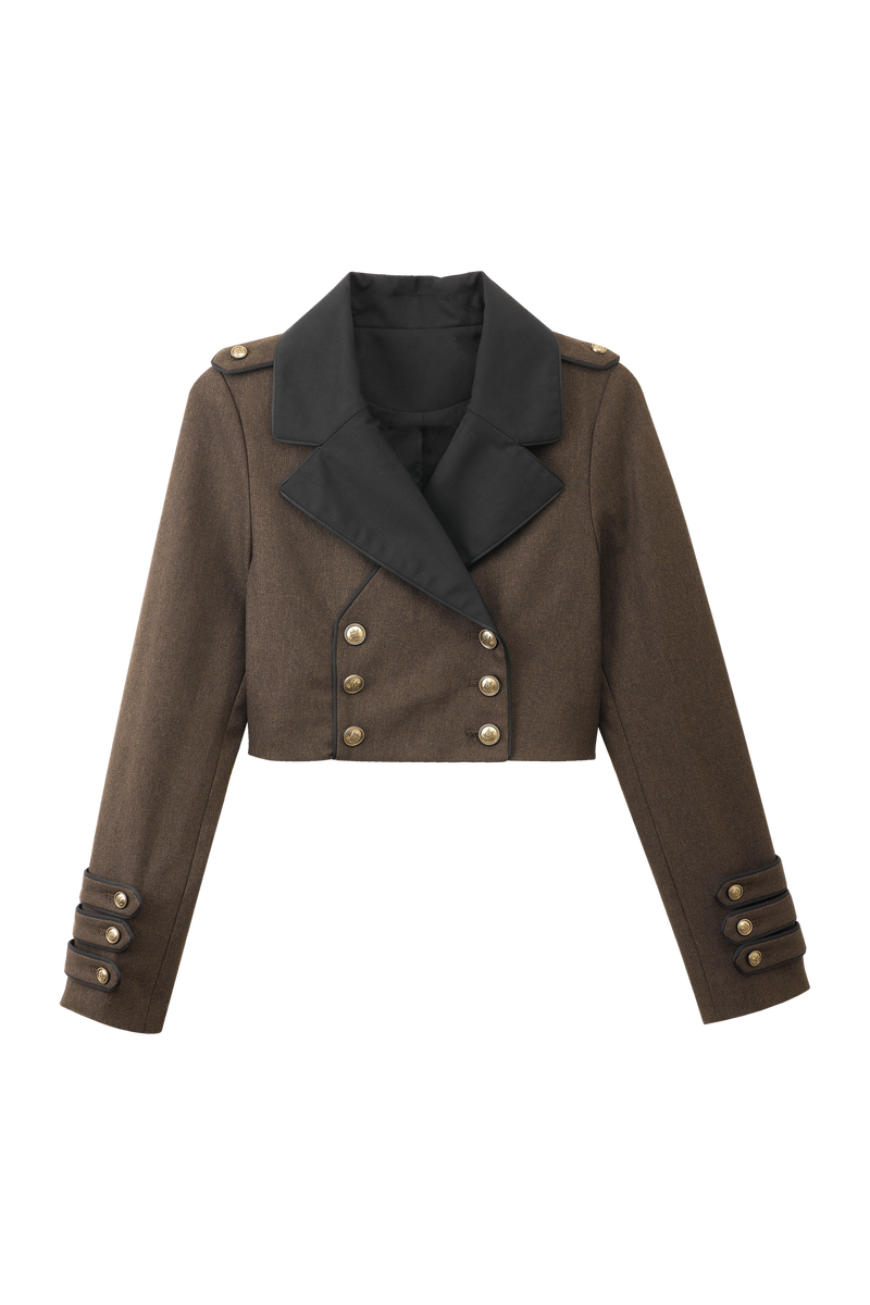 Russian Retro College Jacket + Shirt + Girdle + Bow Tie + Skirt