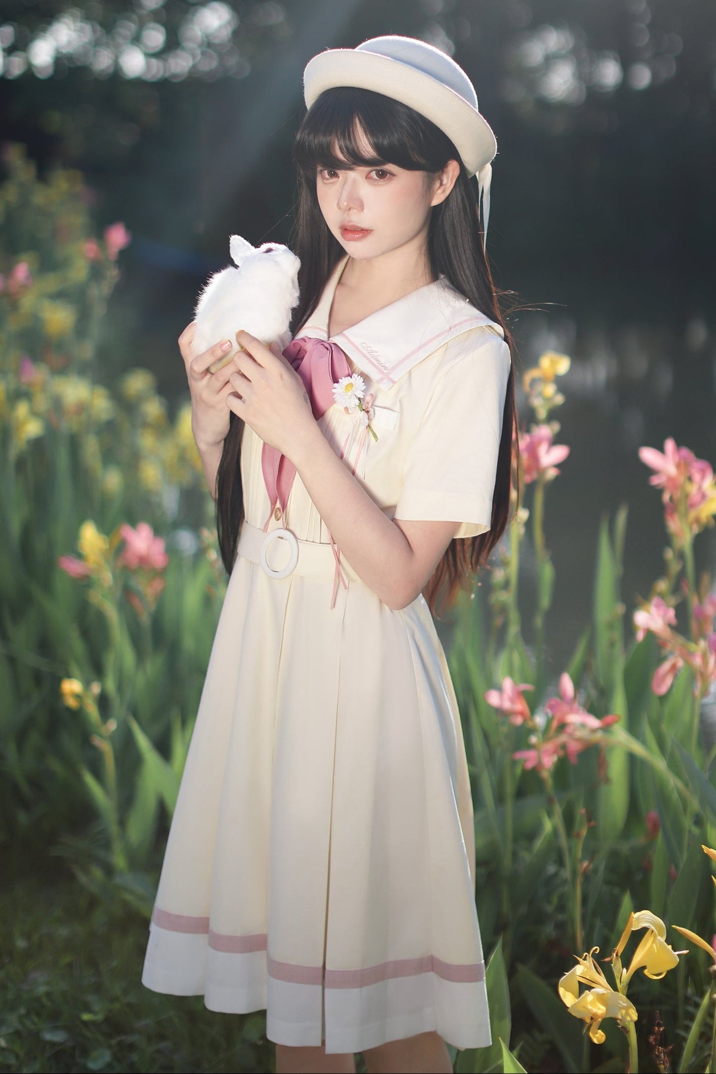 Milky Yellow Retro Jogakuin Dress