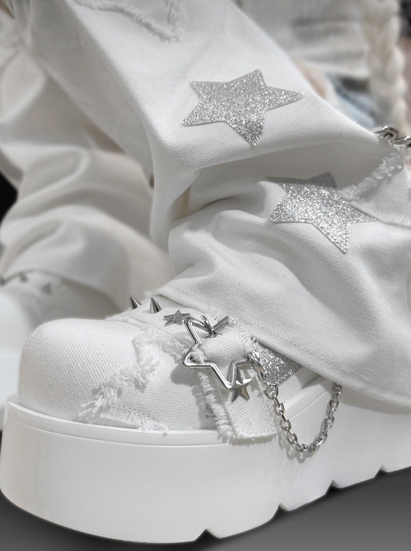 Denim Dark Platform Shoes