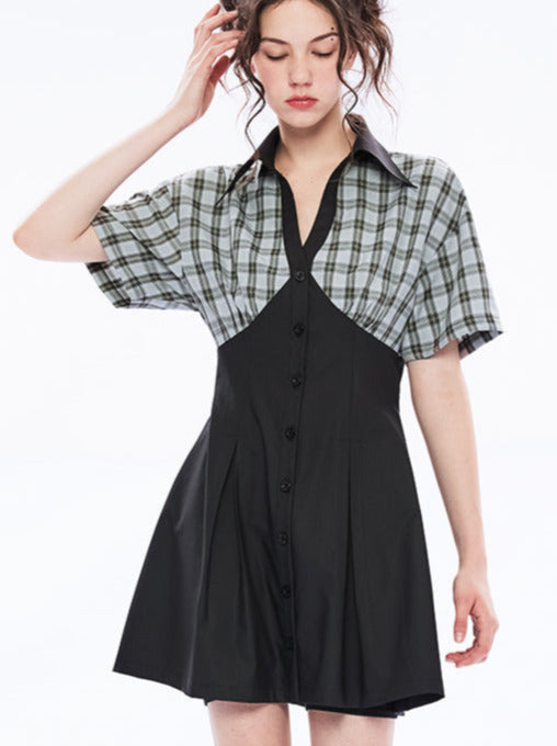 Plaid Skipper Collar Dress