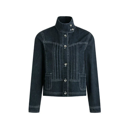 Pleated Denim Jacket + Skirt