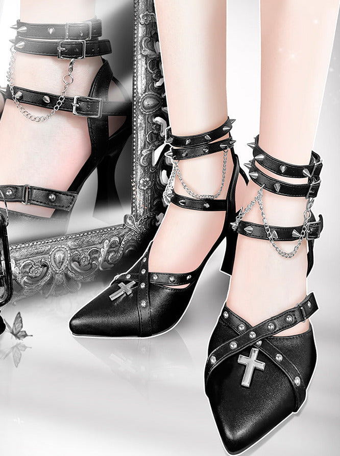 Gothic Punk Pointed Toe High Heels