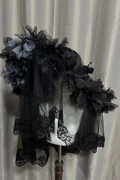 Dark Flower Lolita Gothic Hat