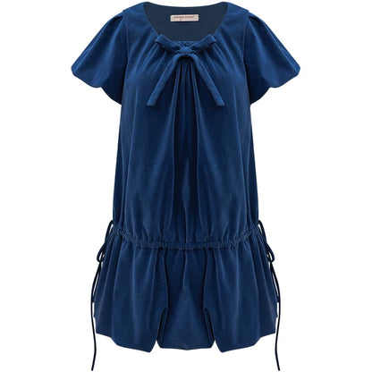 Dark Blue Velvet Dress