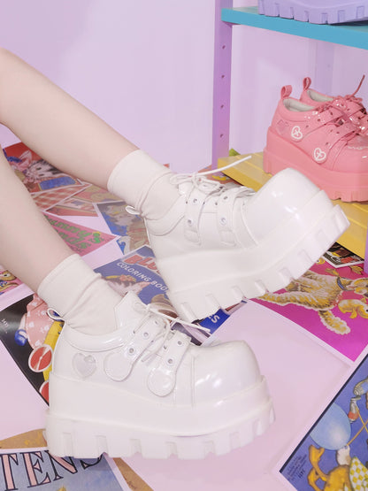 Punk Love Cross Macaron Subculture Platform Shoes