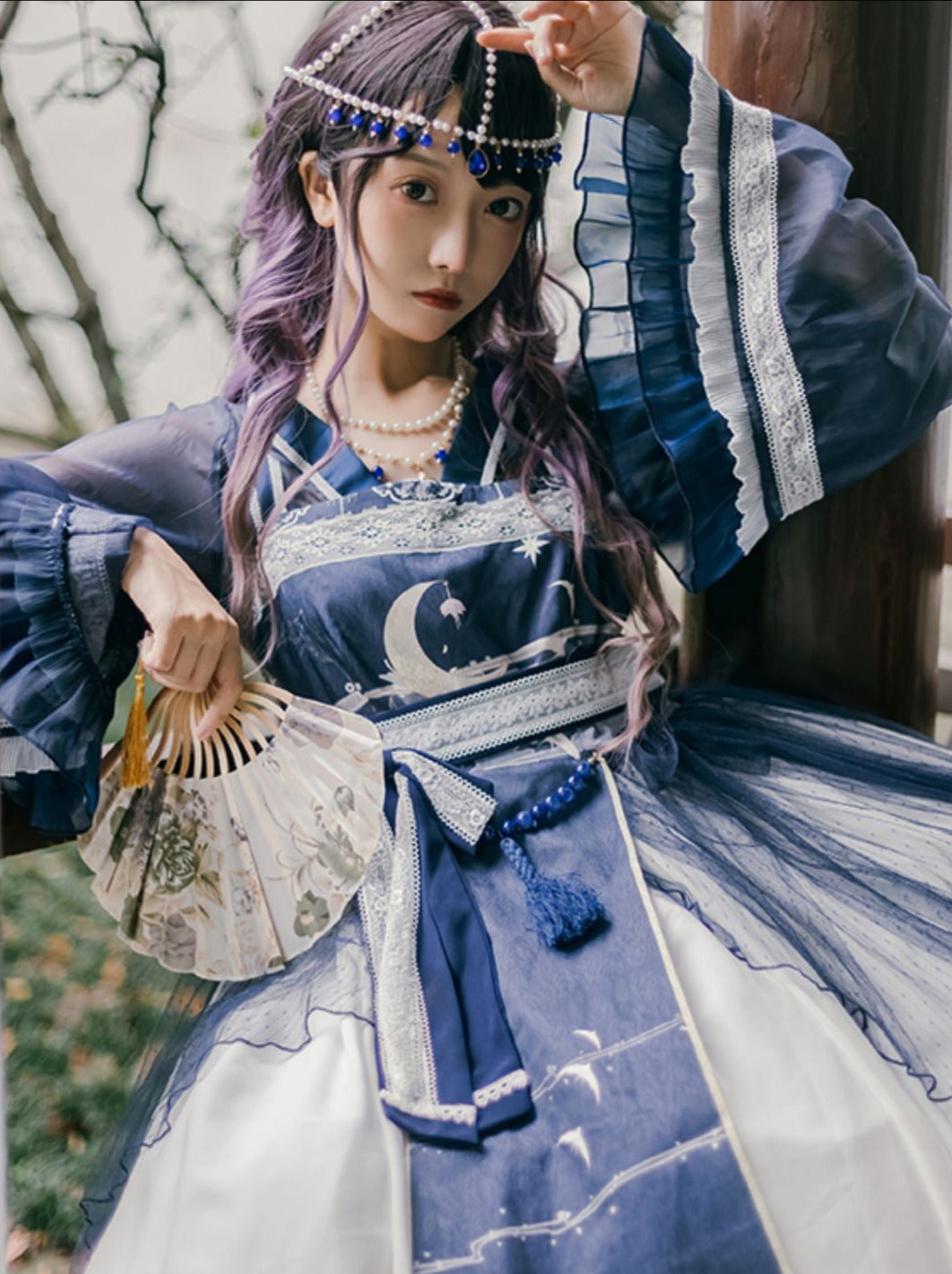 Lolita Night Crescent Moon Suspender Dress Set