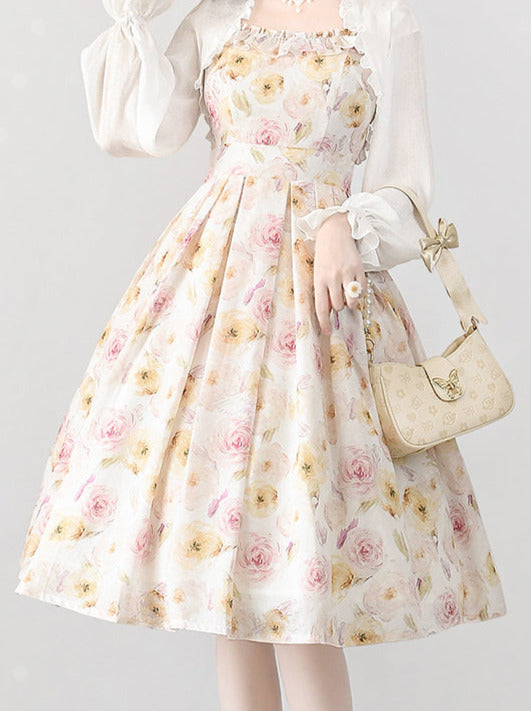 Forest Basket Retro Classic Lolita Dress + Cardigan