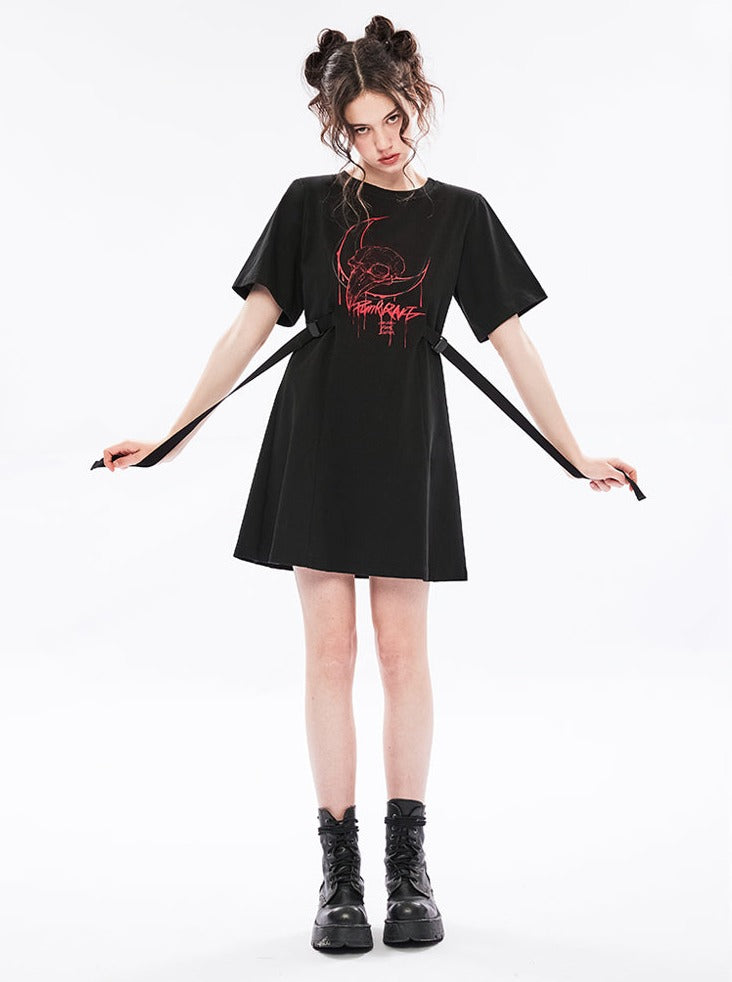 Punk Dark Waist T Shirt Dress