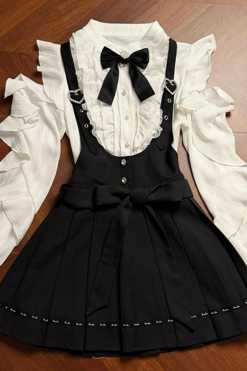 Dark Sweet Off Shoulder Top + Suspender Skirt