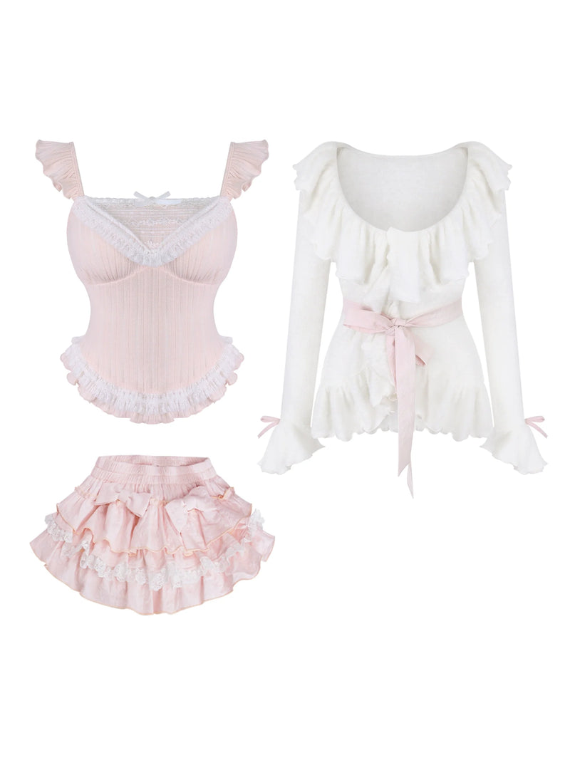 Edelplush Jacket +knit Suspenders +skirt